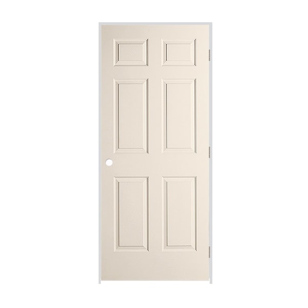 Codel Doors 34" x 80" x 1-3/8" Primed 6-Panel Colonist Molded Hollow Core 7-1/4" LH Prehung Door 2168MHCCOLLH26D714 - main